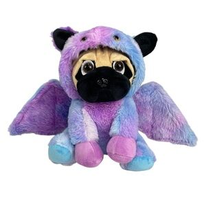 Mastermind Toys Plush Pug Dog in Bat Hoodie Costume